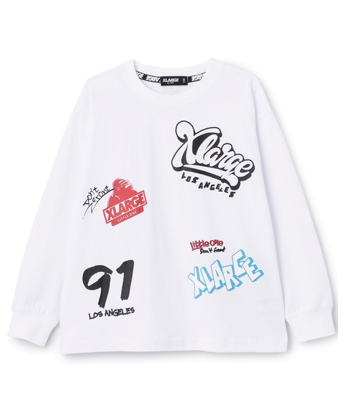 XLARGE KIDS（エクストララージキッズ）の「総柄グラフィティ長袖Tシャツ（Tシャツ/カットソー・キッズ・ブラック/レッド/ホワイト・130cm/110cm/120cm/140cm/90cm/100cm/80ｃｍ）」の4枚目の写真