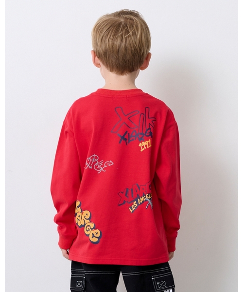 XLARGE KIDS(エクストララージキッズ)の「総柄グラフィティ長袖Tシャツ(Tシャツ/カットソー・キッズ・ブラック/レッド/ホワイト・130cm/110cm/120cm/140cm/90cm/100cm/80cm)」の10枚目の写真