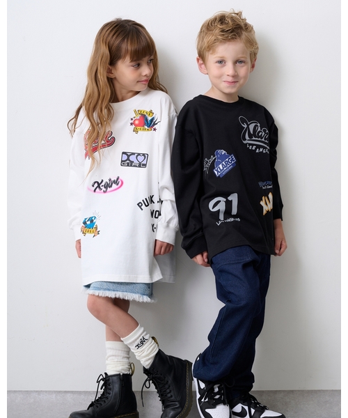 XLARGE KIDS(エクストララージキッズ)の「総柄グラフィティ長袖Tシャツ(Tシャツ/カットソー・キッズ・ブラック/レッド/ホワイト・130cm/110cm/120cm/140cm/90cm/100cm/80cm)」の13枚目の写真