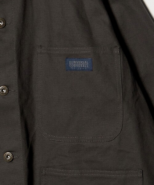 UNIVERSAL OVERALL（ユニバーサルオーバーオール）の「【別注】＜UNIVERSAL OVERALL＞ダック カバーオール（カバーオール・メンズ・ネイビー/ダークグレー/オフホワイト・L/M/XL/S）」の14枚目の写真