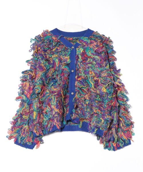 チャイハネ（チャイハネ）の「【チャイハネ】カラフルループニットカーディガン（カーディガン/ボレロ・レディース・レッド/イエロー/ブルー・FREE）」の2枚目の写真