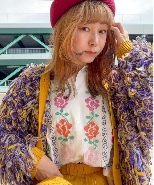 チャイハネ（チャイハネ）の「【チャイハネ】カラフルループニットカーディガン（カーディガン/ボレロ・レディース・レッド/イエロー/ブルー・FREE）」の10枚目の写真