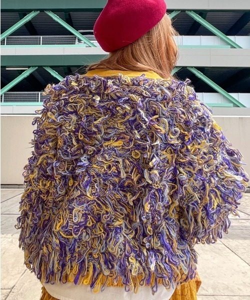 チャイハネ（チャイハネ）の「【チャイハネ】カラフルループニットカーディガン（カーディガン/ボレロ・レディース・レッド/イエロー/ブルー・FREE）」の9枚目の写真