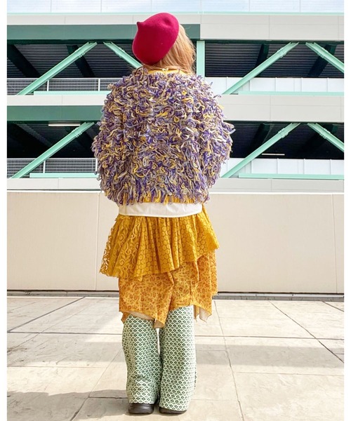 チャイハネ（チャイハネ）の「【チャイハネ】カラフルループニットカーディガン（カーディガン/ボレロ・レディース・レッド/イエロー/ブルー・FREE）」の8枚目の写真