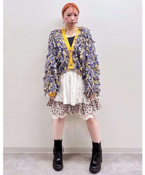 チャイハネ（チャイハネ）の「【チャイハネ】カラフルループニットカーディガン（カーディガン/ボレロ・レディース・レッド/イエロー/ブルー・FREE）」の11枚目の写真