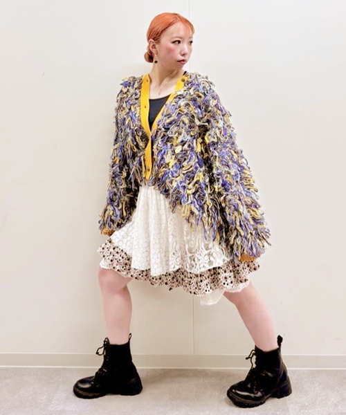 チャイハネ（チャイハネ）の「【チャイハネ】カラフルループニットカーディガン（カーディガン/ボレロ・レディース・レッド/イエロー/ブルー・FREE）」の12枚目の写真