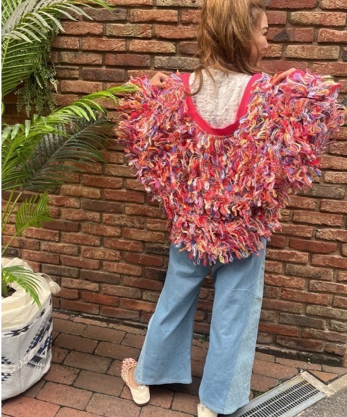 チャイハネ（チャイハネ）の「【チャイハネ】カラフルループニットカーディガン（カーディガン/ボレロ・レディース・レッド/イエロー/ブルー・FREE）」の15枚目の写真