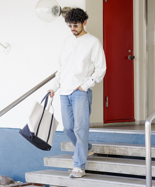 Champion(チャンピオン)の「Champion/チャンピオン 別注 REVERSE WEAVE SNAP SWEAT JACKET/リバースウィーブ スナップ スウェット ジャケット/ノーカラー ジャケット(スウェット・メンズ・その他1/ライトグレー/ブラック・SMALL/MEDIUM/LARGE)」の21枚目の写真