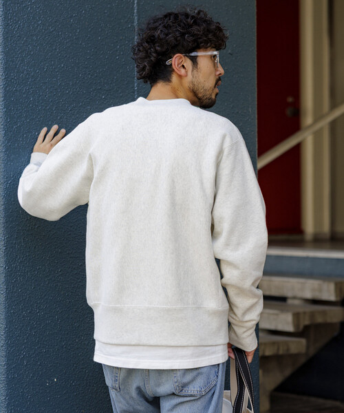 Champion(チャンピオン)の「Champion/チャンピオン 別注 REVERSE WEAVE SNAP SWEAT JACKET/リバースウィーブ スナップ スウェット ジャケット/ノーカラー ジャケット(スウェット・メンズ・その他1/ライトグレー/ブラック・SMALL/MEDIUM/LARGE)」の12枚目の写真