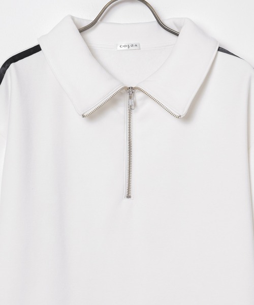 Honeys（ハニーズ）の「【ハニぽか】ハーフジップトップス（スウェット・レディース・ブラック/アイボリー/オートミール/ピンク・SS/S/M/L）」の20枚目の写真