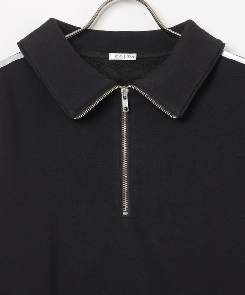 Honeys（ハニーズ）の「【ハニぽか】ハーフジップトップス（スウェット・レディース・ブラック/アイボリー/オートミール/ピンク・SS/S/M/L）」の22枚目の写真