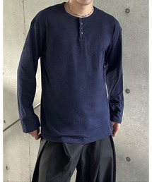 Otte（オッテ）の「ルーズフィットヘンリーネックトップス（Tシャツ/カットソー・レディース）」