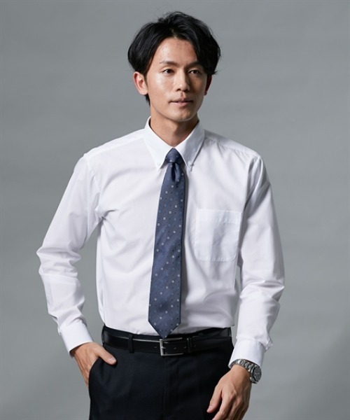 nissen(ニッセン)の「【抗菌防臭・形態安定】ボタンダウン長袖ワイシャツ (M~5Lサイズ)(ビジネスシャツ・メンズ・ホワイト・M1/M2/L1/L2/L3/L4/LL1/LL2/LL3/LL4/3L2/3L3/4L1/4L2/5L1/5L2/5L3/M3/M4/3L1)」の3枚目の写真