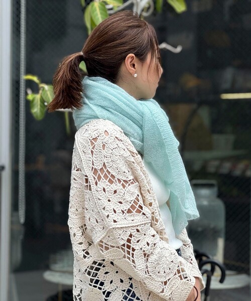 NOLLEY’S（ノーリーズ）の「ライトモヘヤストール（ストール/ショール・レディース・ミント/ライトグレー/サーモンピンク・FREE）」の13枚目の写真