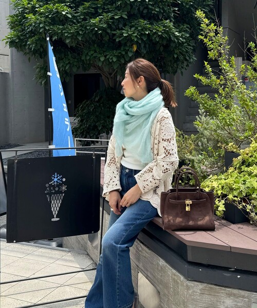 NOLLEY’S（ノーリーズ）の「ライトモヘヤストール（ストール/ショール・レディース・ミント/ライトグレー/サーモンピンク・FREE）」の14枚目の写真