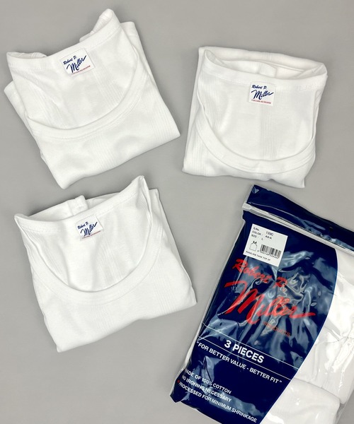 MILLER(ミラー)の「【Robert P. Miller】ロバート・ピー・ミラー 3P パネルリブ タンクトップ 3枚組 133C(タンクトップ・メンズ・ホワイト/ブラック/その他1/その他2・M/XL/L)」の8枚目の写真