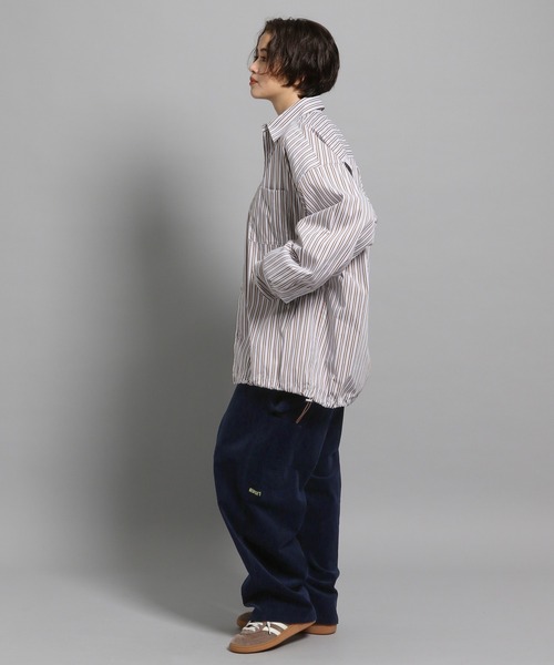 GEORGE'S（ジョージズ）の「ストライプシャツアウター（シャツ/ブラウス・メンズ・ベージュ/ライトブルー・MEDIUM/LARGE）」の5枚目の写真