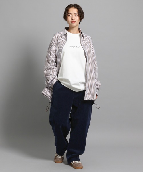 GEORGE'S（ジョージズ）の「ストライプシャツアウター（シャツ/ブラウス・メンズ・ベージュ/ライトブルー・MEDIUM/LARGE）」の7枚目の写真