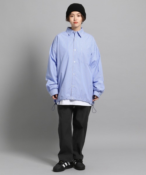 GEORGE'S（ジョージズ）の「ストライプシャツアウター（シャツ/ブラウス・メンズ・ベージュ/ライトブルー・MEDIUM/LARGE）」の11枚目の写真