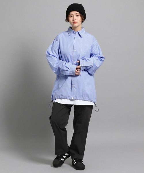 GEORGE'S（ジョージズ）の「ストライプシャツアウター（シャツ/ブラウス・メンズ・ベージュ/ライトブルー・MEDIUM/LARGE）」の12枚目の写真