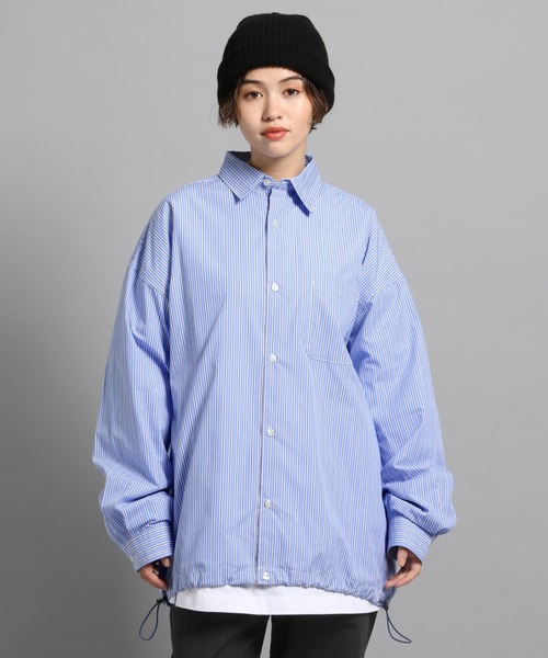 GEORGE'S（ジョージズ）の「ストライプシャツアウター（シャツ/ブラウス・メンズ・ベージュ/ライトブルー・MEDIUM/LARGE）」の15枚目の写真