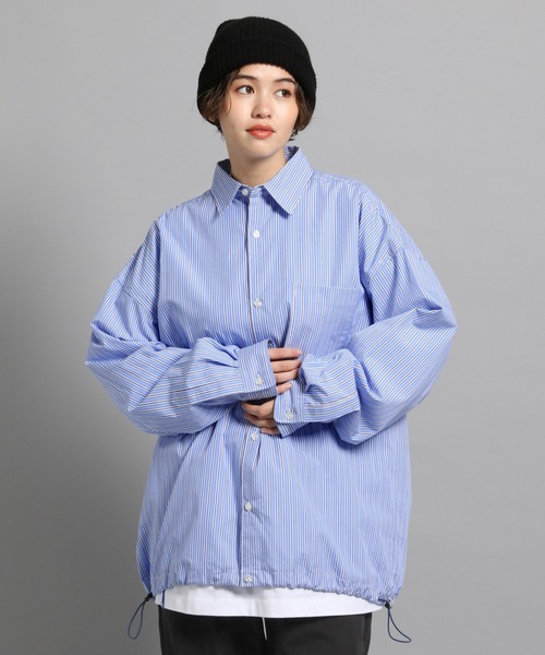 GEORGE'S（ジョージズ）の「ストライプシャツアウター（シャツ/ブラウス・メンズ・ベージュ/ライトブルー・MEDIUM/LARGE）」の16枚目の写真