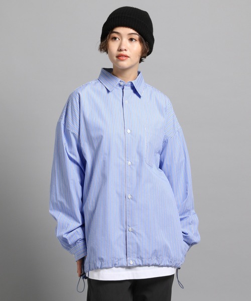 GEORGE'S（ジョージズ）の「ストライプシャツアウター（シャツ/ブラウス・メンズ・ベージュ/ライトブルー・MEDIUM/LARGE）」の17枚目の写真