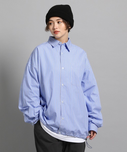 GEORGE'S（ジョージズ）の「ストライプシャツアウター（シャツ/ブラウス・メンズ・ベージュ/ライトブルー・MEDIUM/LARGE）」の20枚目の写真