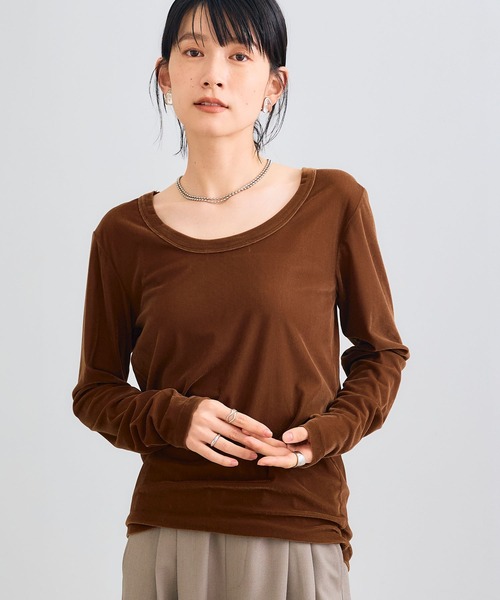 CROSS FUNCTION（クロスファンクション）の「《高通気性》エブ楽 2wayスキンベロアトップス【CROSS FUNCTION/クロスファンクション】（Tシャツ/カットソー・レディース・ブラウン/グレー/ダークブルー・LL/M/L）」の14枚目の写真