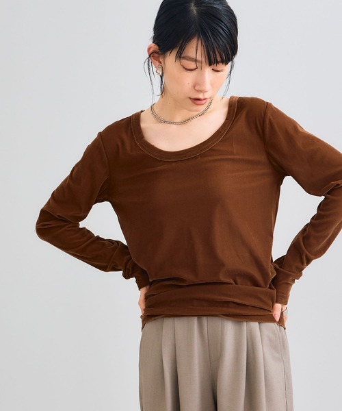 CROSS FUNCTION（クロスファンクション）の「《高通気性》エブ楽 2wayスキンベロアトップス【CROSS FUNCTION/クロスファンクション】（Tシャツ/カットソー・レディース・ブラウン/グレー/ダークブルー・LL/M/L）」の17枚目の写真