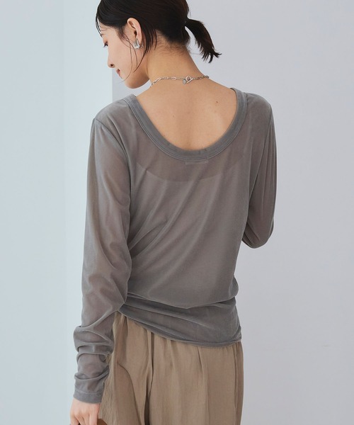 CROSS FUNCTION（クロスファンクション）の「《高通気性》エブ楽 2wayスキンベロアトップス【CROSS FUNCTION/クロスファンクション】（Tシャツ/カットソー・レディース・ブラウン/グレー/ダークブルー・LL/M/L）」の9枚目の写真