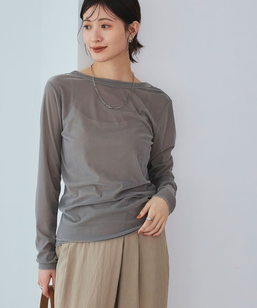 CROSS FUNCTION（クロスファンクション）の「《高通気性》エブ楽 2wayスキンベロアトップス【CROSS FUNCTION/クロスファンクション】（Tシャツ/カットソー・レディース・ブラウン/グレー/ダークブルー・LL/M/L）」の7枚目の写真