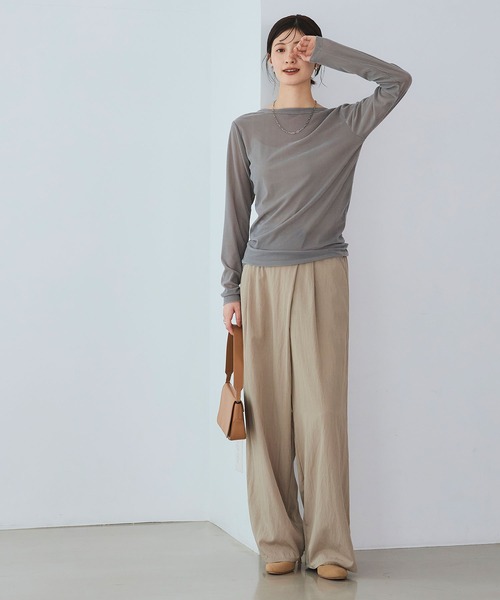 CROSS FUNCTION（クロスファンクション）の「《高通気性》エブ楽 2wayスキンベロアトップス【CROSS FUNCTION/クロスファンクション】（Tシャツ/カットソー・レディース・ブラウン/グレー/ダークブルー・LL/M/L）」の10枚目の写真