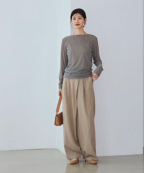 CROSS FUNCTION（クロスファンクション）の「《高通気性》エブ楽 2wayスキンベロアトップス【CROSS FUNCTION/クロスファンクション】（Tシャツ/カットソー・レディース・ブラウン/グレー/ダークブルー・LL/M/L）」の12枚目の写真