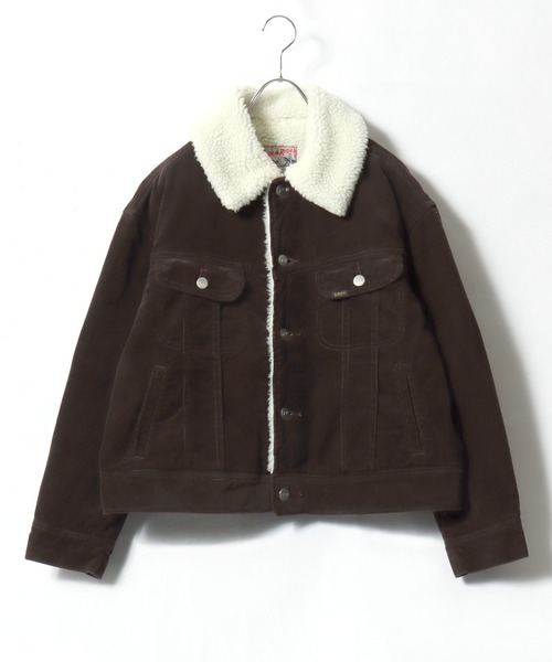 Lee（リー）の「Lee（リー）BOA STORMRIDER JACKET/ボアスートムライダースデニム・コーデュロイジャケット レディース（デニムジャケット・レディース・ダークブラウン/ブラウン/インディゴブルー/ワンウォッシュ・M/S）」の2枚目の写真