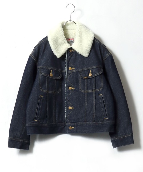 Lee（リー）の「Lee（リー）BOA STORMRIDER JACKET/ボアスートムライダースデニム・コーデュロイジャケット レディース（デニムジャケット・レディース・ダークブラウン/ブラウン/インディゴブルー/ワンウォッシュ・M/S）」の4枚目の写真