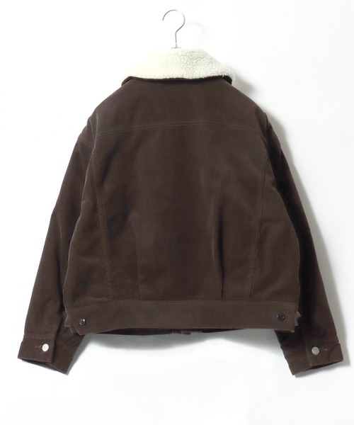 Lee（リー）の「Lee（リー）BOA STORMRIDER JACKET/ボアスートムライダースデニム・コーデュロイジャケット レディース（デニムジャケット・レディース・ダークブラウン/ブラウン/インディゴブルー/ワンウォッシュ・M/S）」の6枚目の写真
