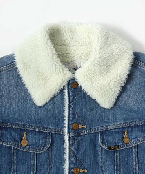 Lee（リー）の「Lee（リー）BOA STORMRIDER JACKET/ボアスートムライダースデニム・コーデュロイジャケット レディース（デニムジャケット・レディース・ダークブラウン/ブラウン/インディゴブルー/ワンウォッシュ・M/S）」の13枚目の写真
