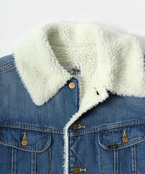 Lee（リー）の「Lee（リー）BOA STORMRIDER JACKET/ボアスートムライダースデニム・コーデュロイジャケット レディース（デニムジャケット・レディース・ダークブラウン/ブラウン/インディゴブルー/ワンウォッシュ・M/S）」の14枚目の写真