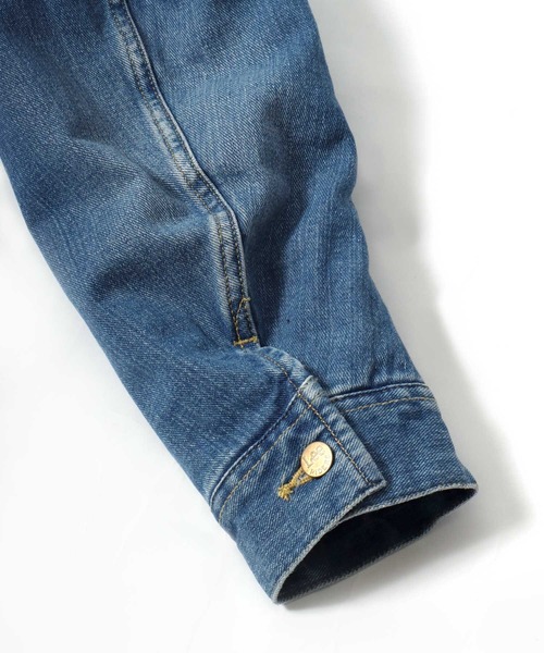 Lee（リー）の「Lee（リー）BOA STORMRIDER JACKET/ボアスートムライダースデニム・コーデュロイジャケット レディース（デニムジャケット・レディース・ダークブラウン/ブラウン/インディゴブルー/ワンウォッシュ・M/S）」の20枚目の写真