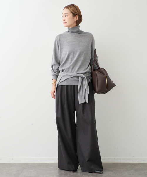 Deuxieme Classe(ドゥーズィエムクラス)の「*VICTORIANSERGE イージーパンツ(スラックス・レディース・ネイビー/チャコールグレー・34/36/38)」の3枚目の写真