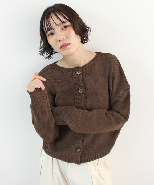 ABYS（アビス）の「Uネックニットカーディガン（カーディガン/ボレロ・レディース・アイボリー/ネイビー/ブラウン・FREE）」の6枚目の写真