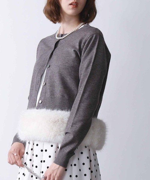 PICCIN（ピッチン）の「ショートレングスカーディガン（カーディガン/ボレロ・レディース・レッド/ブラック/オフホワイト/グレー・M）」の11枚目の写真