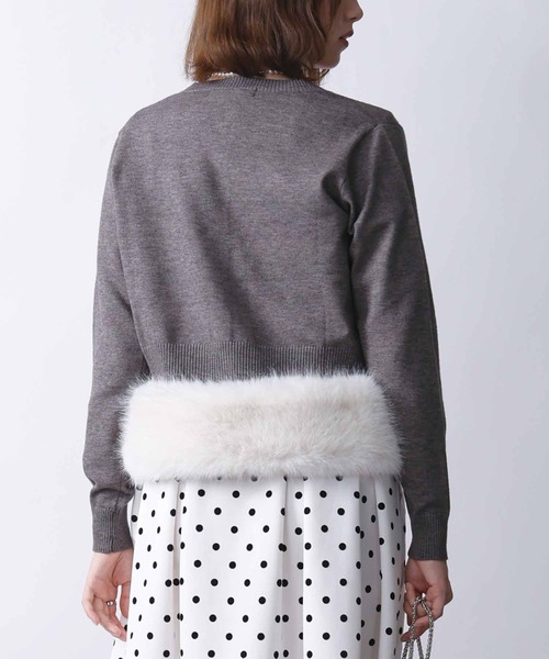 PICCIN（ピッチン）の「ショートレングスカーディガン（カーディガン/ボレロ・レディース・レッド/ブラック/オフホワイト/グレー・M）」の12枚目の写真