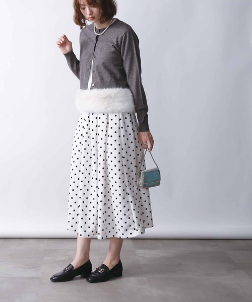 PICCIN（ピッチン）の「ショートレングスカーディガン（カーディガン/ボレロ・レディース・レッド/ブラック/オフホワイト/グレー・M）」の14枚目の写真