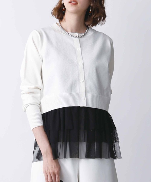 PICCIN（ピッチン）の「ショートレングスカーディガン（カーディガン/ボレロ・レディース・レッド/ブラック/オフホワイト/グレー・M）」の21枚目の写真