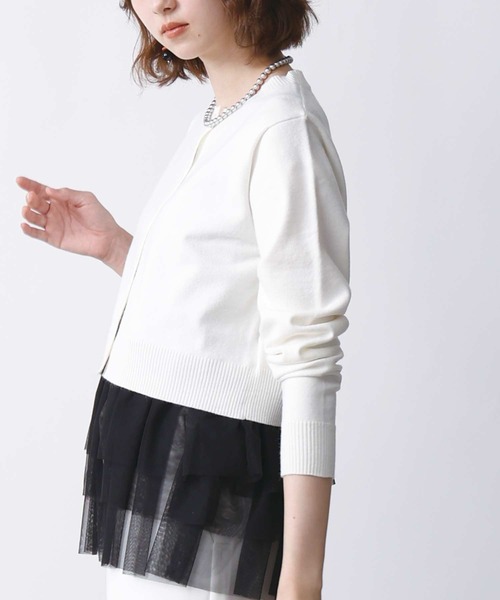 PICCIN（ピッチン）の「ショートレングスカーディガン（カーディガン/ボレロ・レディース・レッド/ブラック/オフホワイト/グレー・M）」の22枚目の写真