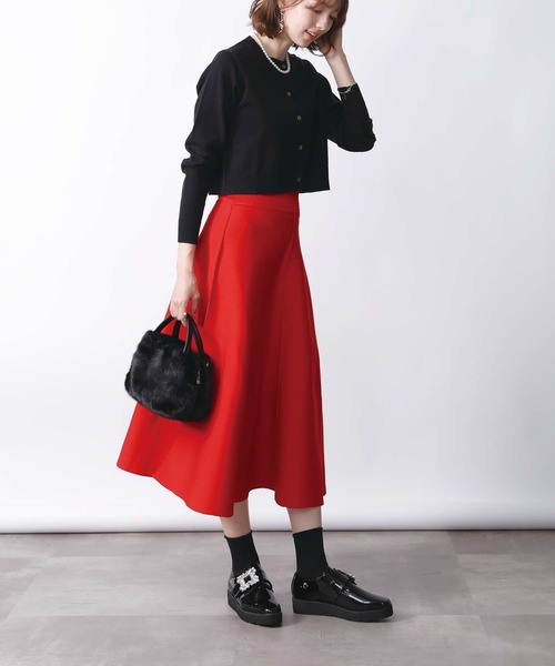 PICCIN（ピッチン）の「ショートレングスカーディガン（カーディガン/ボレロ・レディース・レッド/ブラック/オフホワイト/グレー・M）」の9枚目の写真