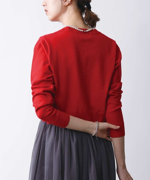 PICCIN（ピッチン）の「ショートレングスカーディガン（カーディガン/ボレロ・レディース・レッド/ブラック/オフホワイト/グレー・M）」の17枚目の写真