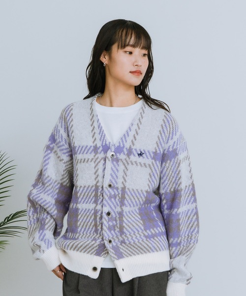 BEVERLY HILLS POLO CLUB(ビバリーヒルズポロクラブ)の「【BEVERLY HILLS POLO CLUB/ビバリーヒルズポロクラブ】ワンポイント刺繍 モヘアタッチ ニットカーディガン(カーディガン/ボレロ・レディース・アイボリー/ブルー/ピンク/グレー/ブラウン/ダークブラウン・MEDIUM)」の12枚目の写真